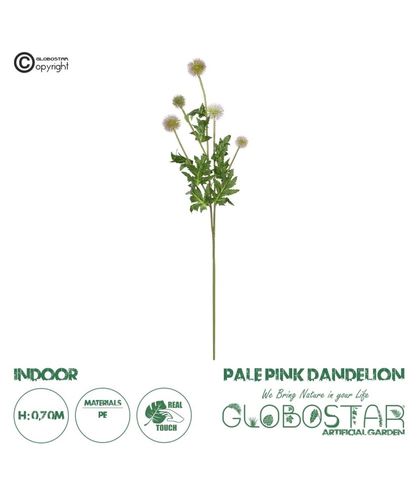 GloboStar® Artificial Garden PURPLE PINK BOUQET 21366 Τεχνητό Διακοσμητικό Ταραξάκο Μπουκέτο Y70cm